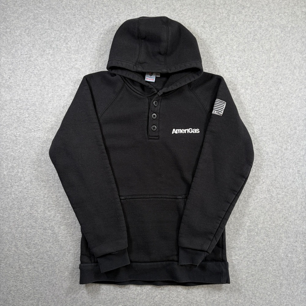 Tyndale Versa Henley Hoodie Mens Small Black AmeriGas FR CAT2 Flame Resistant